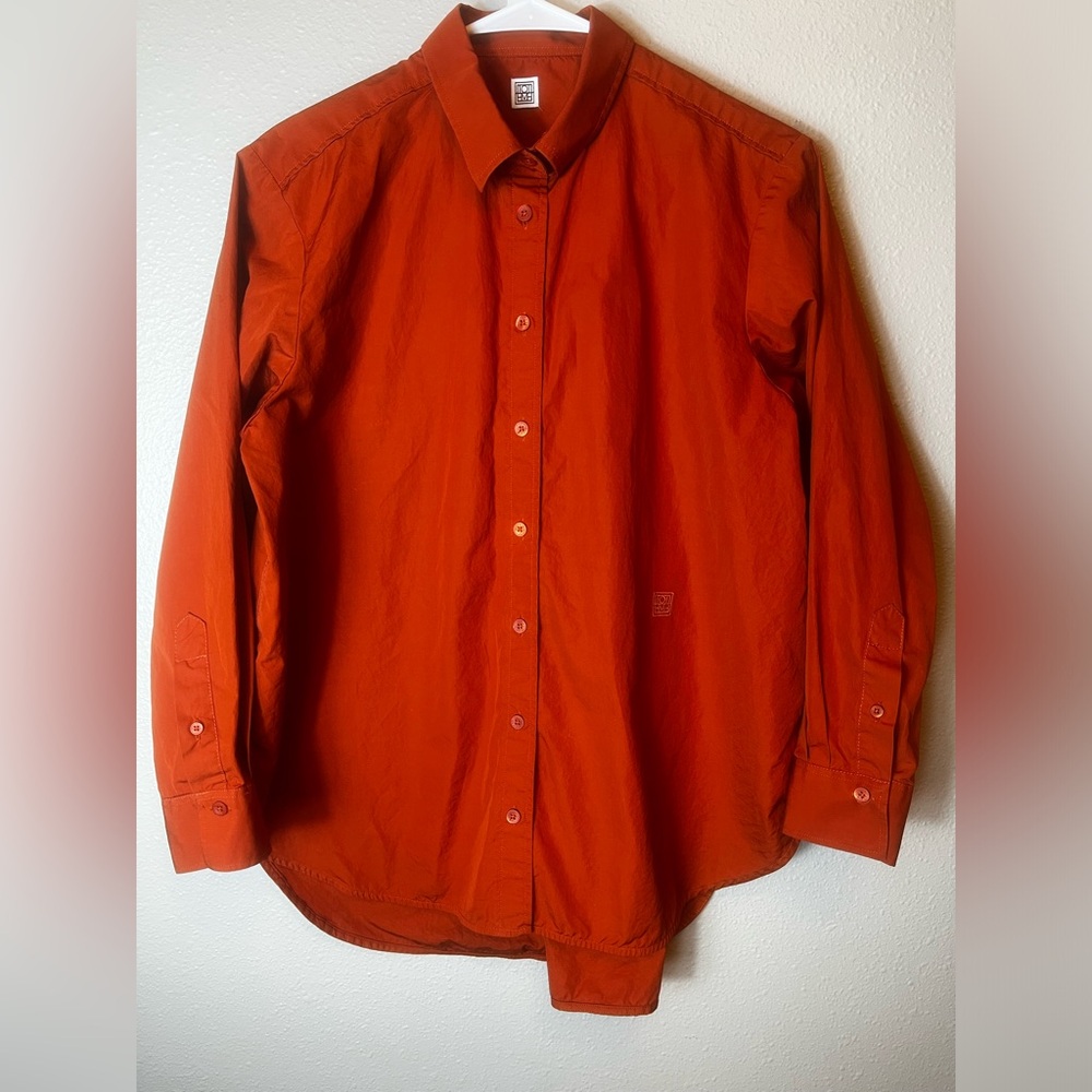 TOTEME Signature Cotton Shirt Orange Button Down Size 36
